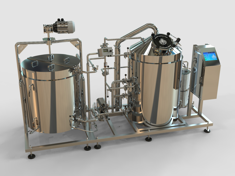 Двухпосудная пивоварня Доктор Губер с заторно-сусловарочным котлом и фильтр-чаном