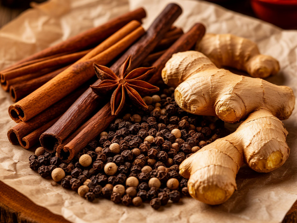 Специи и древесная щепа для создания экстрактов при купажировании