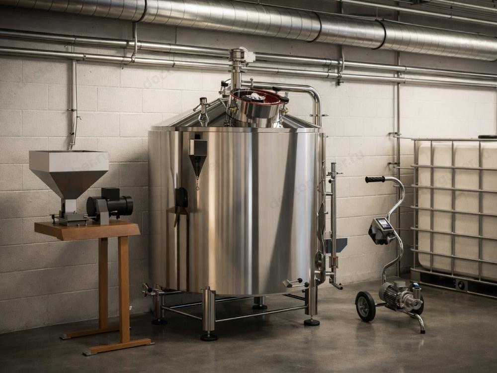 Дробилка и заторно-сусловарочный котел для затора Дробилка и заторно-сусловарочный котел для затора