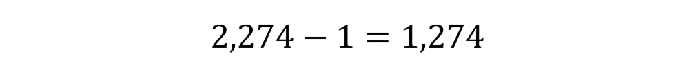 2,274-1=1,274