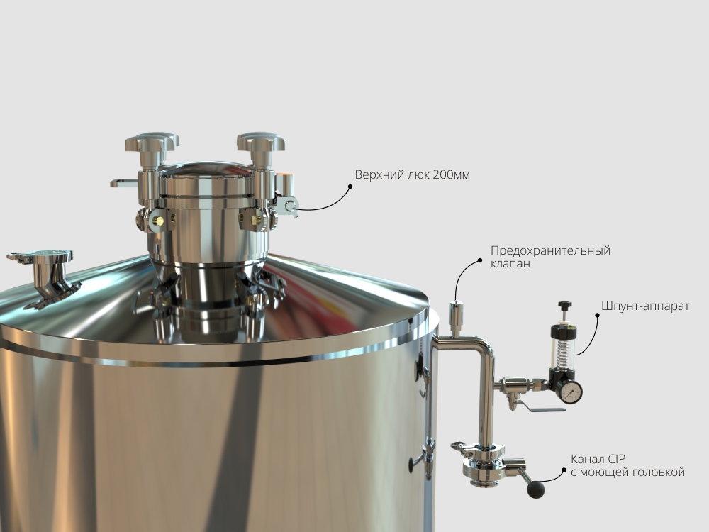 Крышка ЦКТ Доктор Губер с предохранительными клапанами и шпунт-аппаратом для регуляции давления в танке