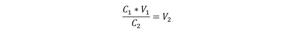 (C1*V1)/C2=V2
