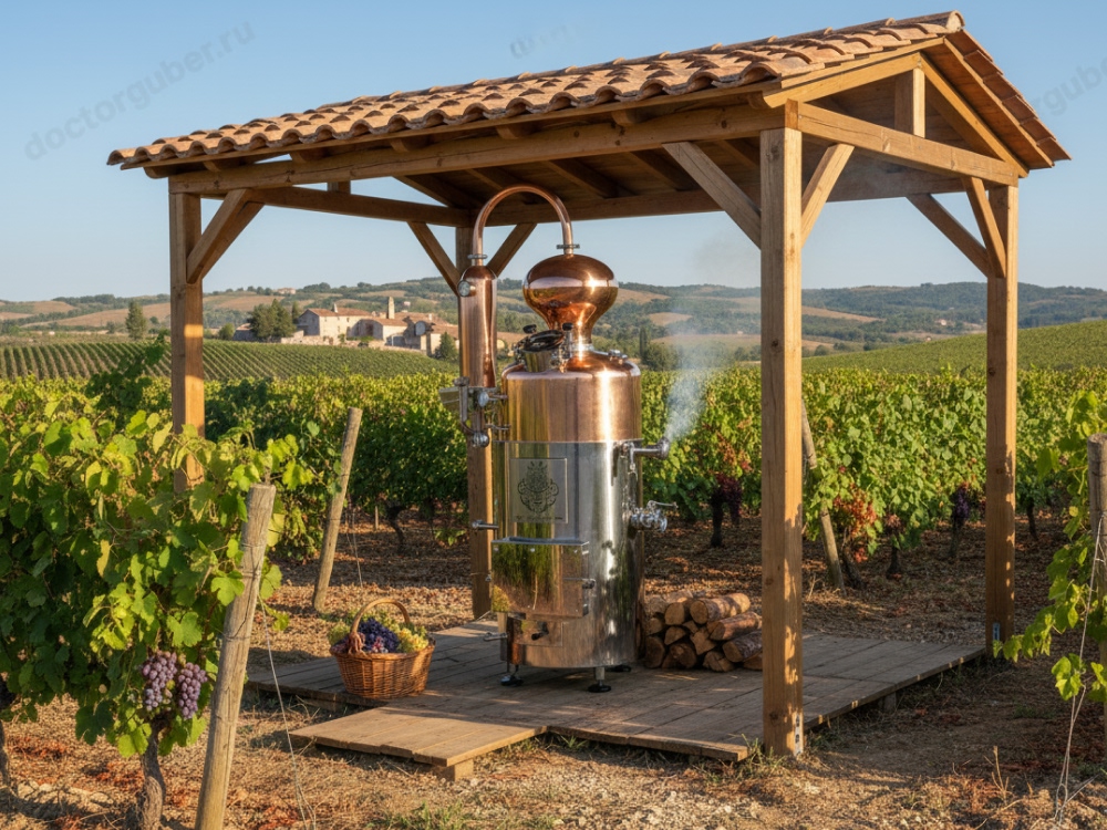 коньячный аламбик на дровах