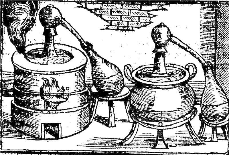 Первые аппараты для дистилляции