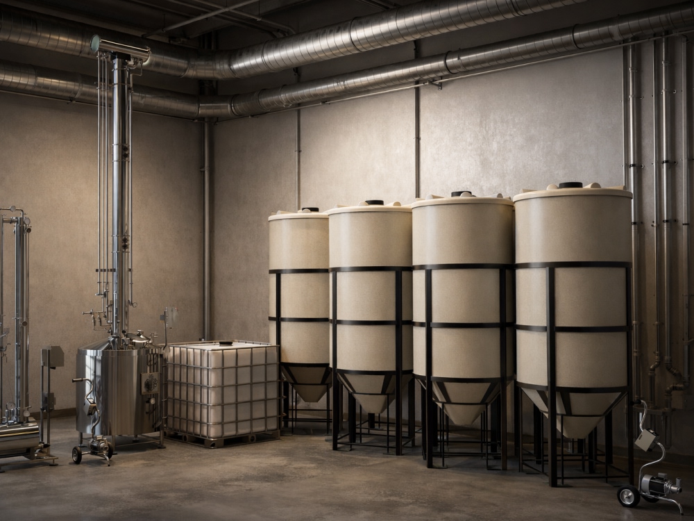 коничесткие емкости на 2000 л для сахарной браги