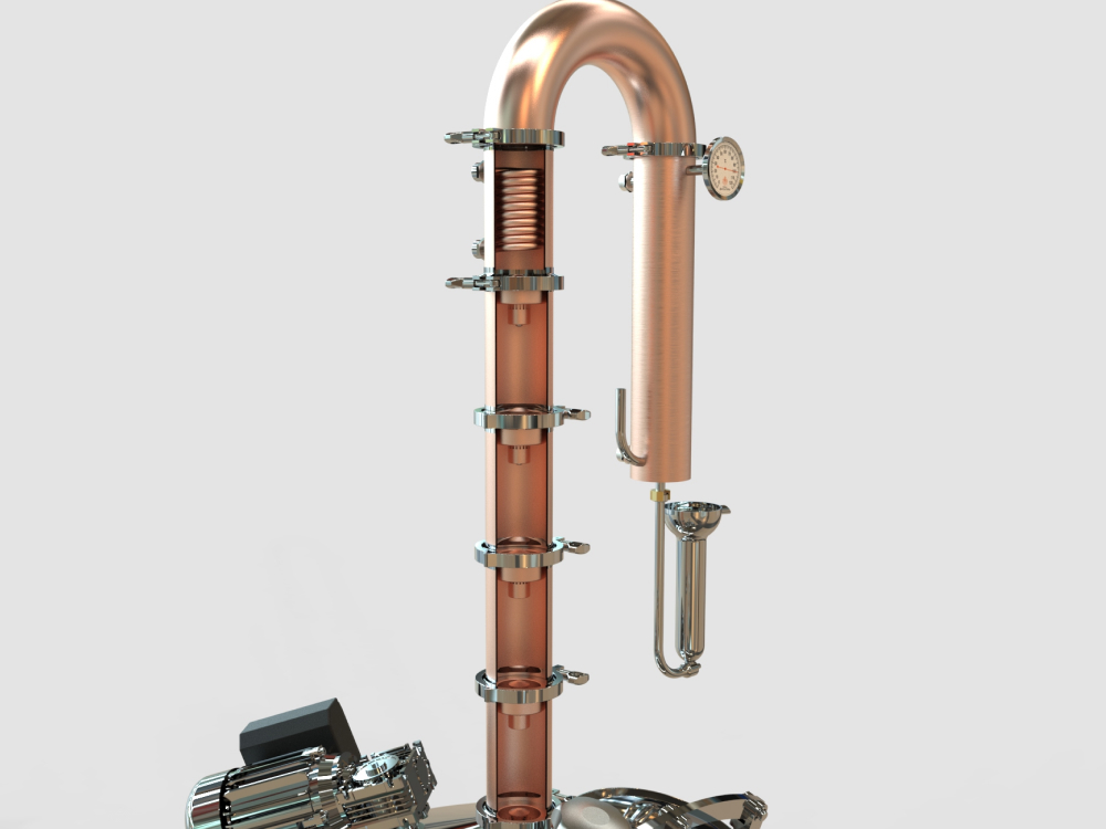 тарельчатая колонна дистиллятора миджет