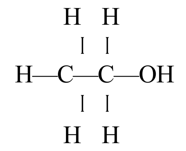 Схема молекула спирта