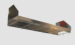 Полка нержавеющая с крючками 250×880 от Доктор Губер