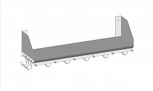 Полка нержавеющая с крючками 250×880 от Доктор Губер